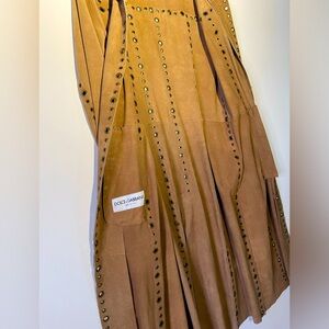 DOLCE AND GABANNA suede coat with grommets….pristine and never worn.